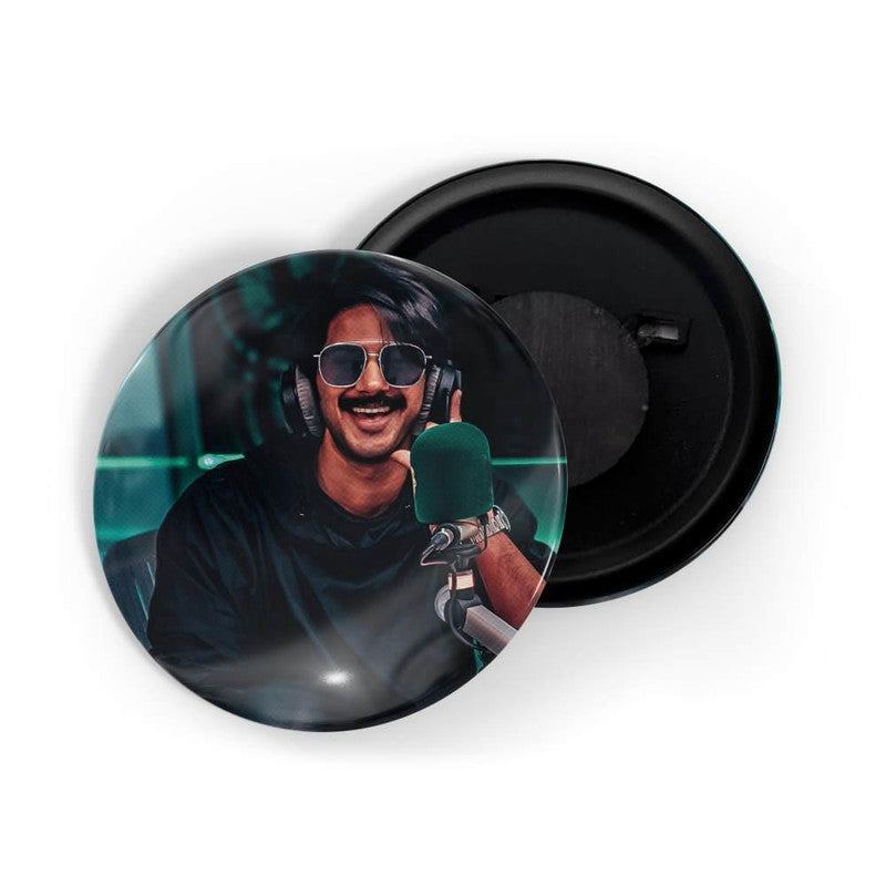 dhcrafts White color Round Fridge Magnet Malayalam Actor Dulquer Salman D3 Glossy Finish Design Pack of 1 (58 mm)